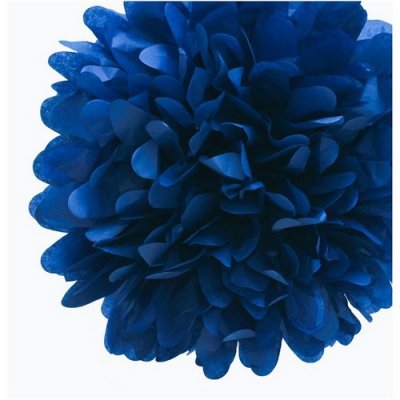 Dcoration de Salle de Mariage  - Boule pompon en papier de soie bleu marine 15 cm  : illustration