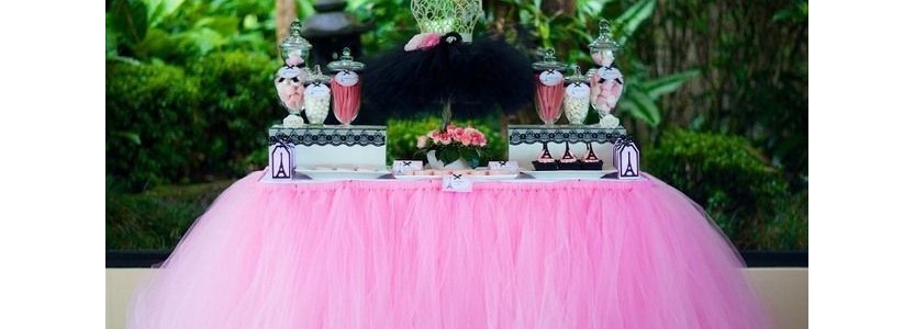 Jupe tour de table tulle pas cher Decoration de table mariage Candy Bar Anniversaire