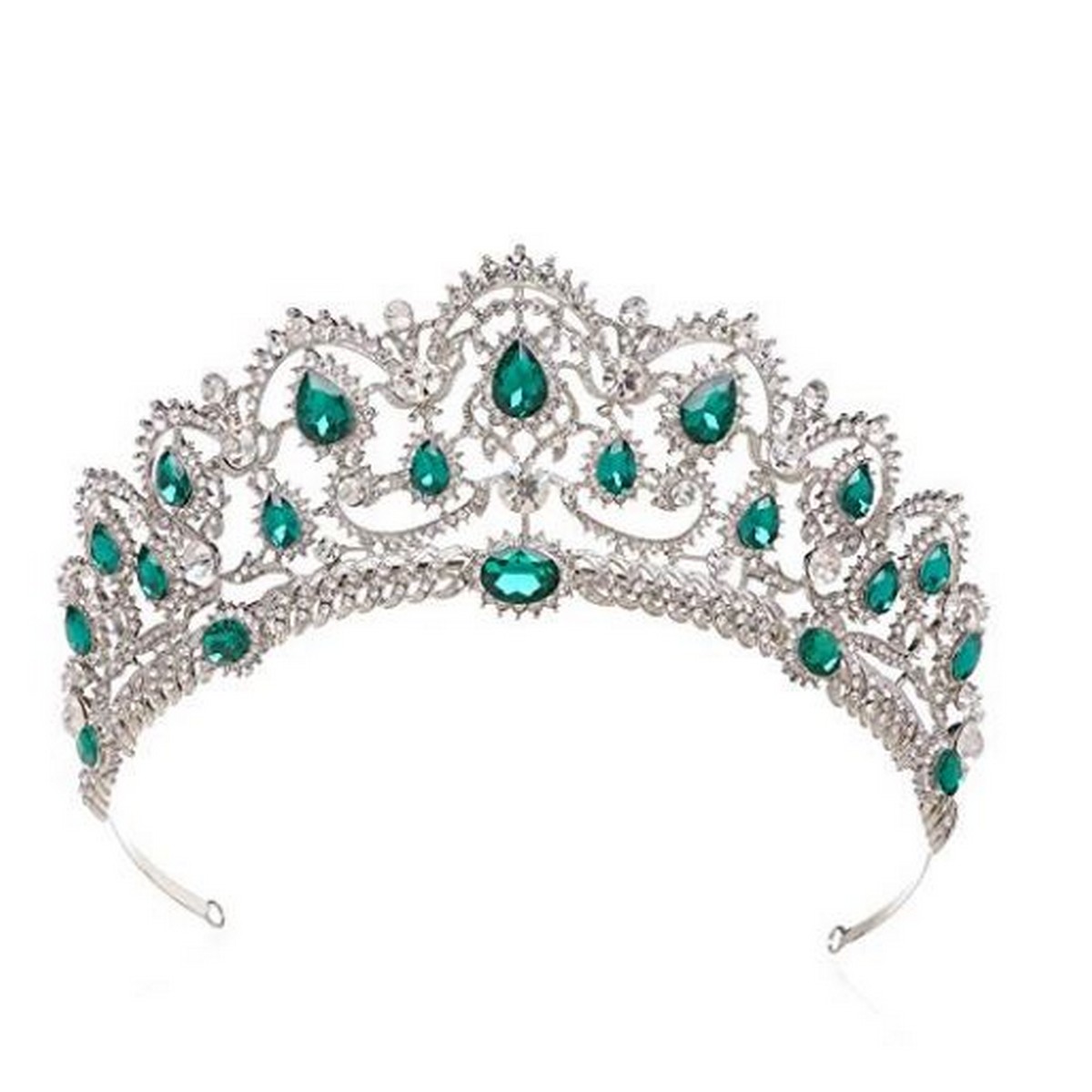 Diadème Femme Diadème De Mariée Argenté à Cristaux - Couronne Princesse  (14x3.5cm) Diademe Mariage, image size:1200x1200
