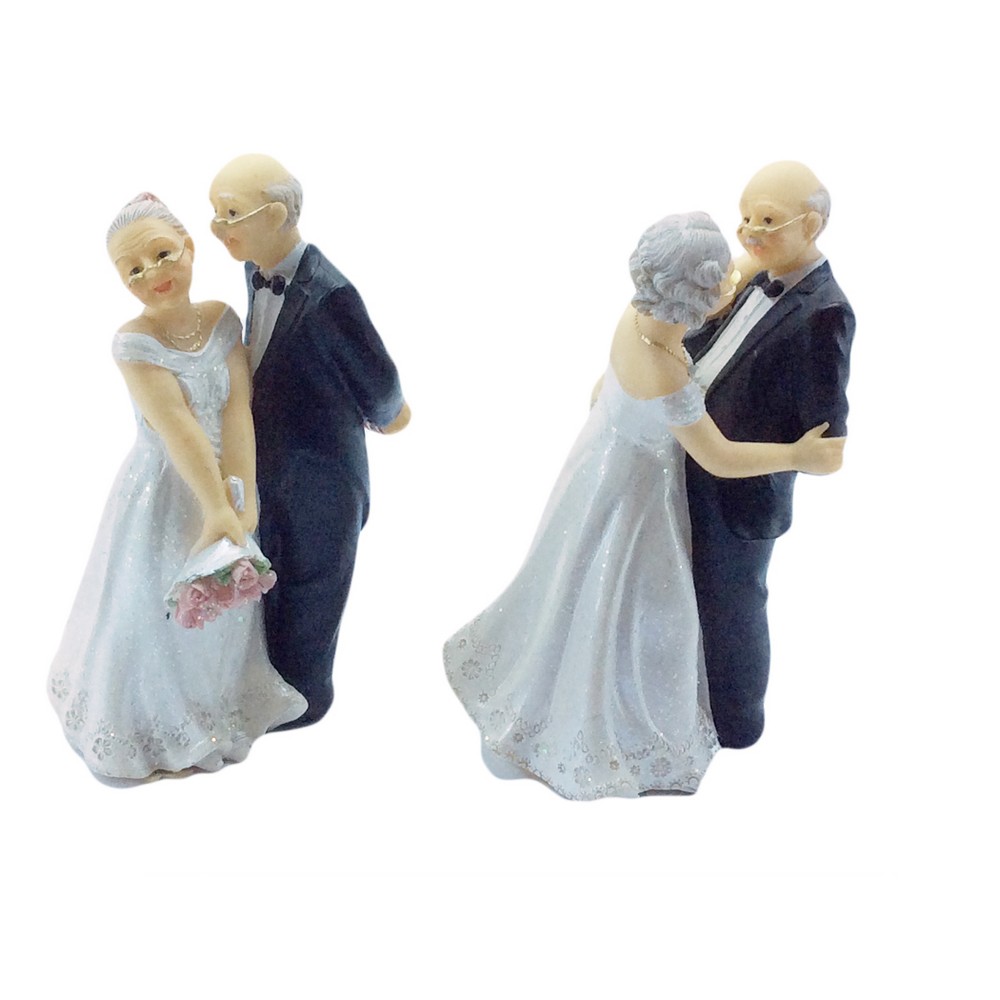 Figurine couple de vieux mariés 12,4 cm Bijoux Accessoires Mariage
