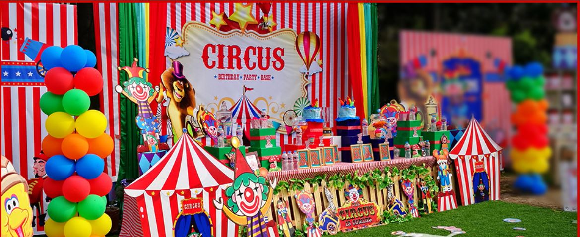 Thème cirque : soirée anniversaire circus - vaisselle et décoration Déco de  Fêtes