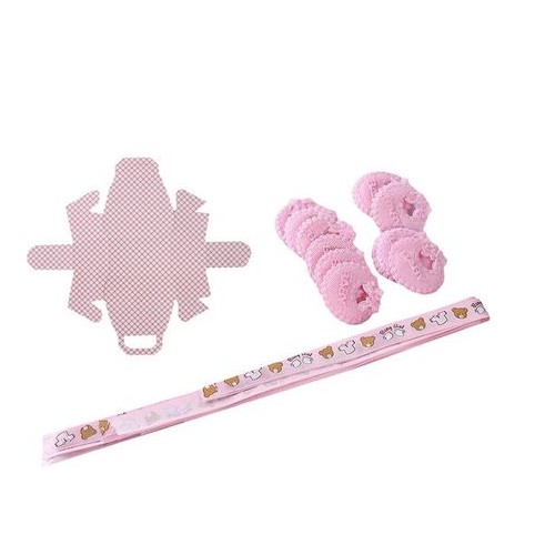 Boîtes à dragées bapteme ourson rose ou bleu 6 pièces