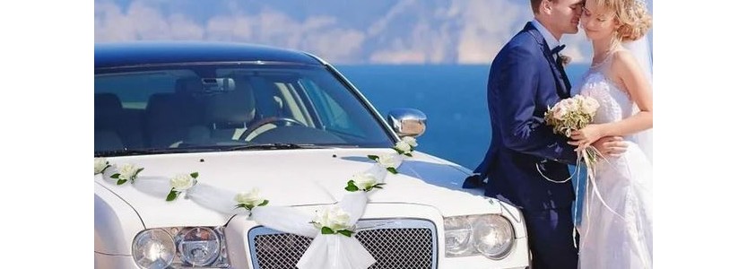 Le kit décoration pour voiture de mariage couleur ivoire - Dragées