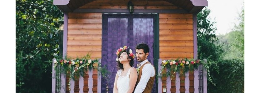 Guirlande 10 fanions amour : décoration mariage