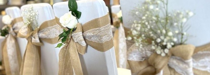 Noeud de Chaise mariage toile de jute ou dentelles