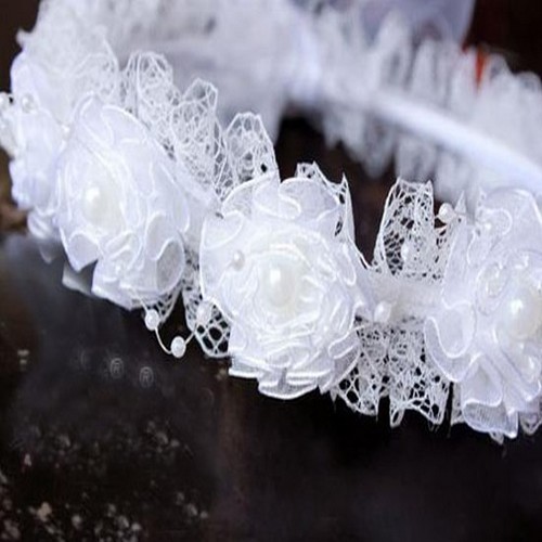 Couronne Diadème Enfant Blanche ou Rose Organza et Perles