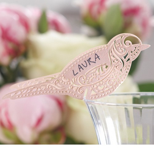 Marque place Mariage Oiseau Rose