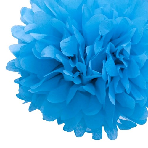 Boule Pompon Papier de Soie Turquoise 35 cm 