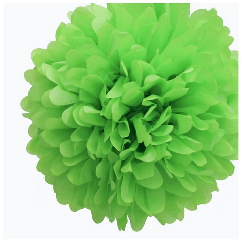 Boule Pompon Papier de Soie Vert Anis 50 cm 