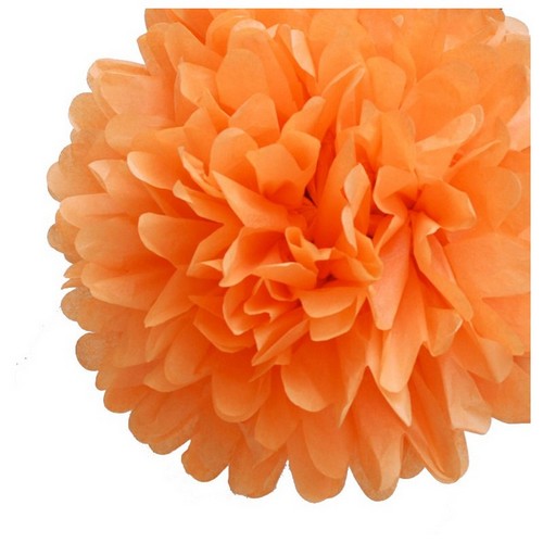 Pompon Papier de Soie Orange 50 cm Déco Salle Mariage