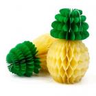 5 ananas en papier de soie à suspendre