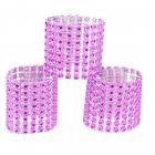 Rond de serviette strass fuchsia x 5