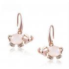 Boucles d'Oreilles Eléphant Ton Or Cristal Clair