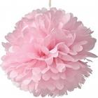 Pompon Fleur Papier de Soie rose 20 cm 