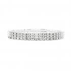 Bracelet Extensible Argenté 3 Rangs Strass Clair 