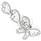 Peigne Mariage Papillon Argenté Cristal