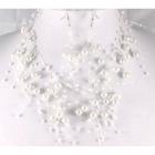 Parure Bijoux Mariage Perles Flottante Blanche