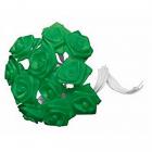 24 Mini Roses ourlées sur tige en satin vert foncé