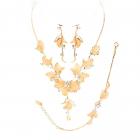 Parure bijoux mariage 3 pièces ton or rose et oxyde de zirconium  