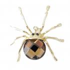 Broche Femme Plaqué Or Bijoux Mariage Scarabé Oxyde de Zirconiium Ocre