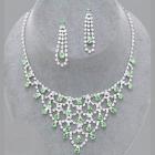 Parure de bijoux mariage cristal vert "Bise"