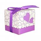 Boîte à Dragées "Coeur" Pourpre (lot de 10)