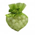 Sachet à dragées vert anis en organza (lot de 10)