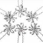 3 epingles cheveux mariage fleur de cristal clair