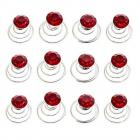 Curlie Twister Epingle Pic-chignon Mariage Cristal Rouge (lot de 3)