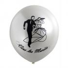  10 Ballons Mariage " Vive Les Mariés " Blanc 28 cm