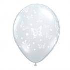 Ballon Mariage Géant Translucide Imprimé Papillon 110 cm