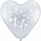 Ballon papillons coeur transparent 38 cm Décoration Mariage 