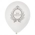 8 Ballons mariage blanc et gris Just Married