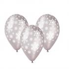 10 ballons "flocons de neige" argent ø 30 cm 