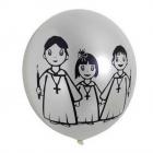 10 Ballons communion métal sérigraphiés blanc ø 28 cm