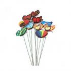 Papillons multicolores sur tige 24 cm Décoration Mariage  (lot de 10)