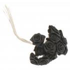 Mini  rose mariage en tissu ourlé noire X 24 pièces