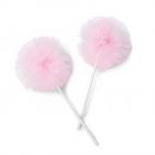 2 pompons de tulle rose sur pic