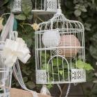 Tirelire Mariage Urne Cage Oiseau Blanche