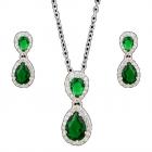 Parure Bijoux Mariage Cristal Vert Emeraude "Annabelle"