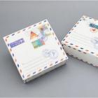 Boîtes à dragées, contenant gâteaux thème voyages enveloppe timbrée