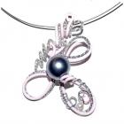 Bijoux Collier Pendentif en Aluminium Argent / rose Perle