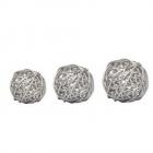 Boules rotin ø 3, ø 4, ø 5 cm argent ( Lot de 9 ) Décoration mariage