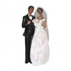Figurine mariage grand couple de mariés de couleur 23 cm