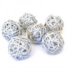 Boule En Rotin Argent Paillettées ( lot de 6)