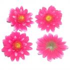 4 marguerites fuchsia artificielles en tissu - fleurs artificielles