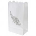 Sachet de 6 Photophores Plume Argent Decoration Mariage 