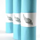 Rond de serviette plume décoration mariage ( Lot de 6 )