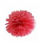 Boule Pompon Papier De Soie Rouge 19 cm ( Lot de 3 pièces )