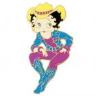 Broche Femme Plaqué Or Betty Boop Western Country